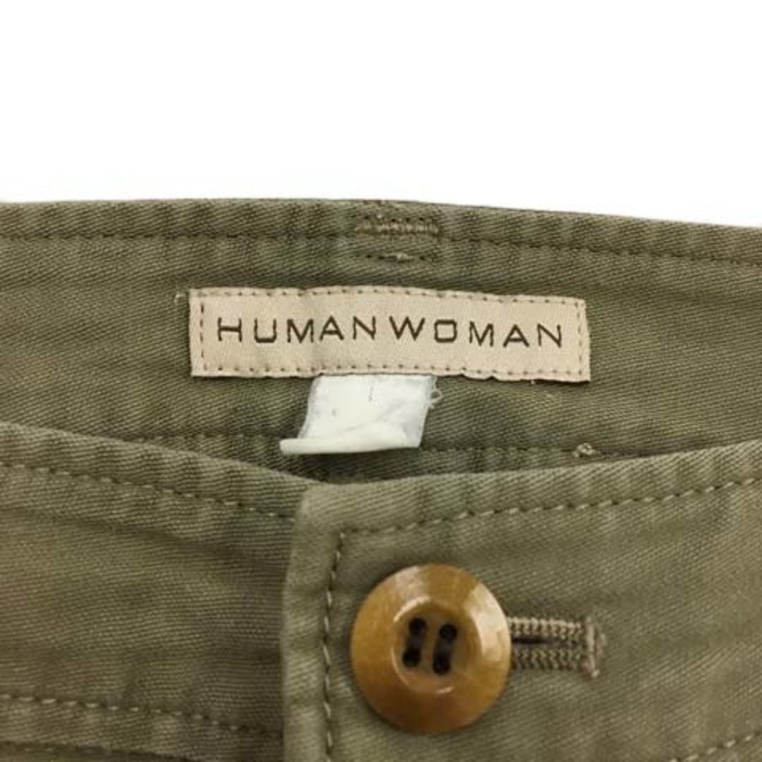 HUMAN WOMAN(ヒューマンウーマン)のヒューマンウーマン パンツ カーゴ ジョガー ロング 無地 S 緑 レディースのパンツ(その他)の商品写真