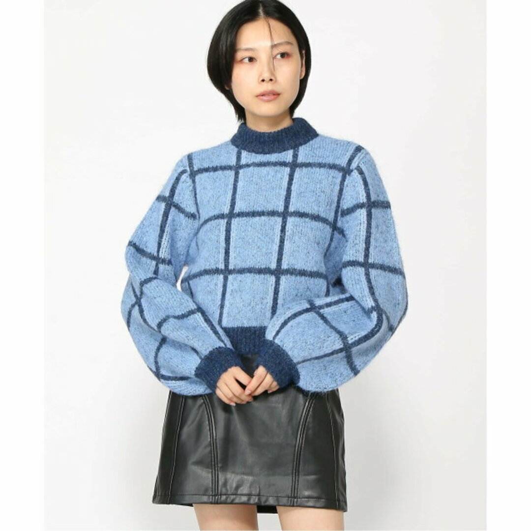 GUESS(ゲス)の【ブルー(L771)】【XS】GUESS ニット セーター (W)Nadia Plaid Sweater レディースのトップス(その他)の商品写真