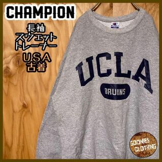 チャンピオン(Champion)のチャンピオン UCLA バスケ トレーナー USA古着 90 グレー スウェット(スウェット)