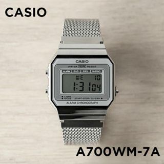 カシオ(CASIO)の【並行輸入品】【日本未発売】CASIO STANDARD カシオ スタンダード A700WM-7A 腕時計 時計 ブランド メンズ レディース キッズ 子供 チープカシオ チプカシ デジタル 日付 グレー シルバー メッシュ メタル 海外モデル 送料無料(腕時計(デジタル))