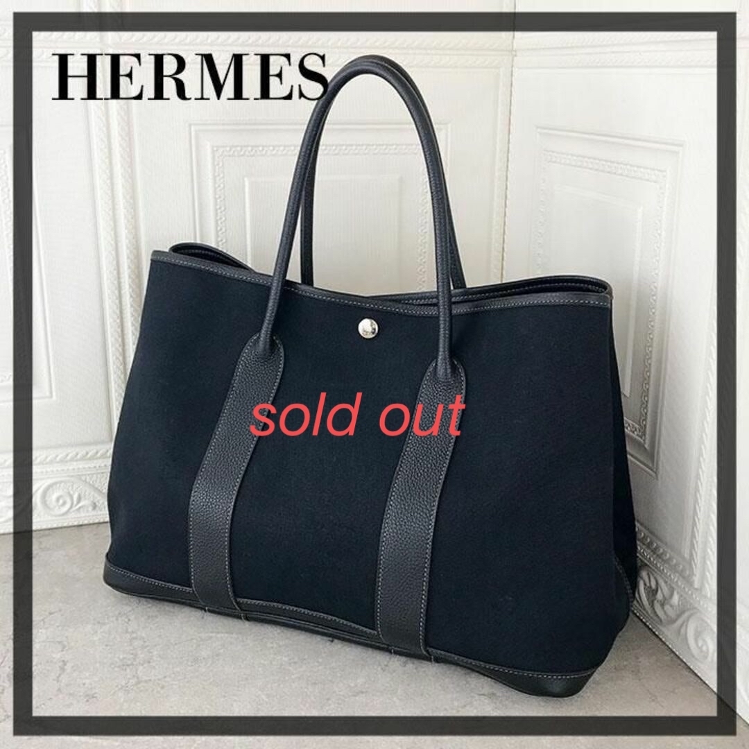 Hermes(エルメス)の美品❤️正規品❤️エルメス　ガーデンパーティPM　ブラック　トートバッグ　黒 レディースのバッグ(トートバッグ)の商品写真