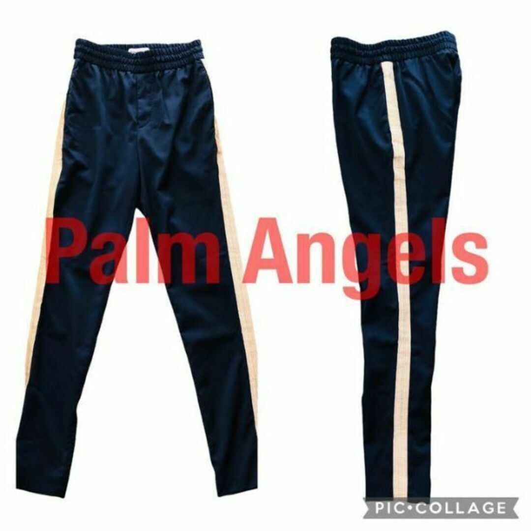 PALM ANGELS(パームエンジェルス)のPalm Angelsパームエンジェルス　ライン入りパンツ　ネイビーゴールド レディースのパンツ(その他)の商品写真