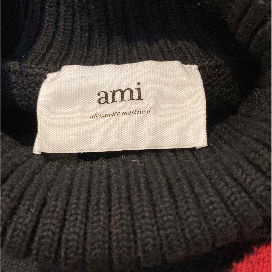 ami - AMI PARIS アミ 新品 ロゴ タートル ボーダー ニット Lサイズの
