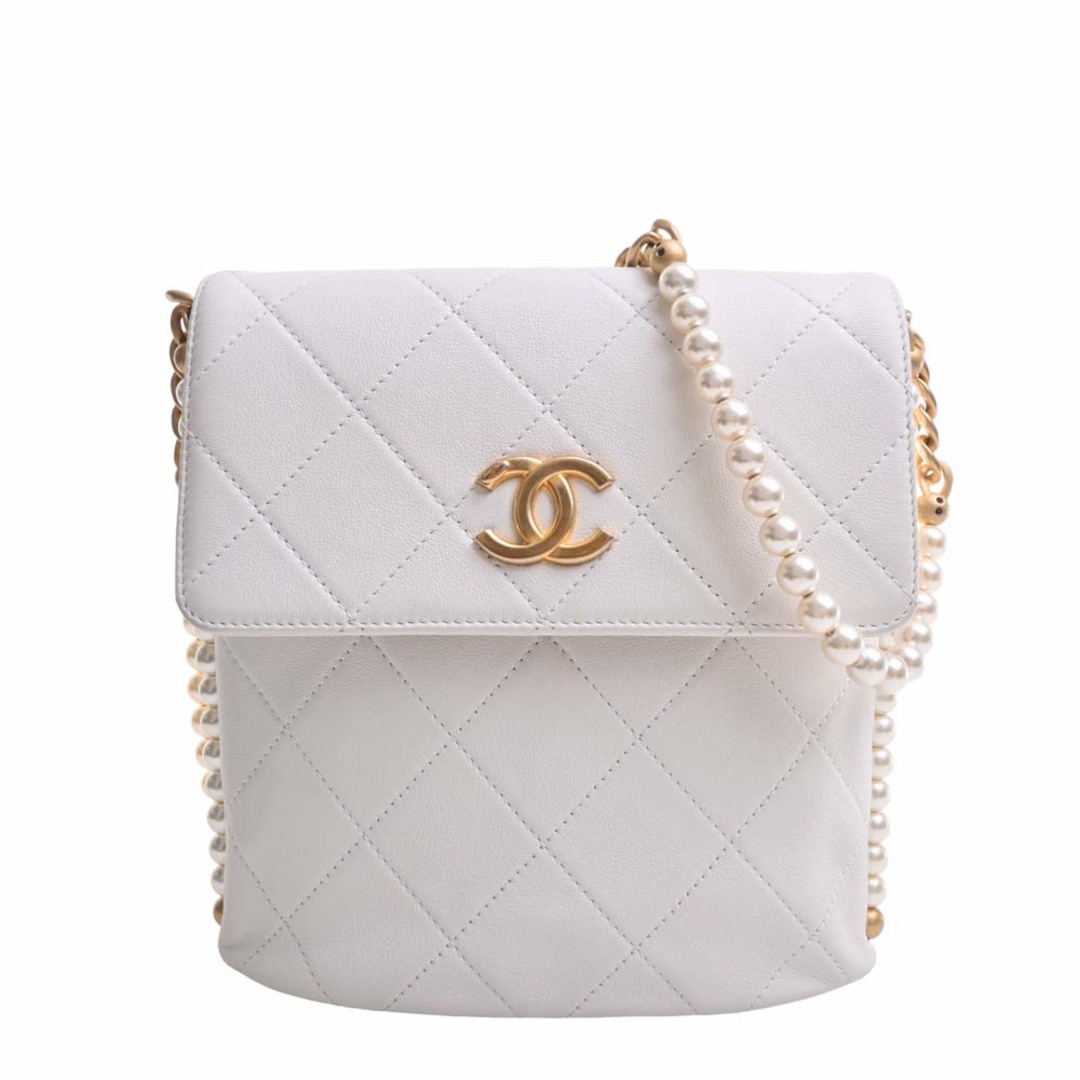 CHANEL - 【中古】CHANEL シャネル レザー マトラッセ パール チェーン