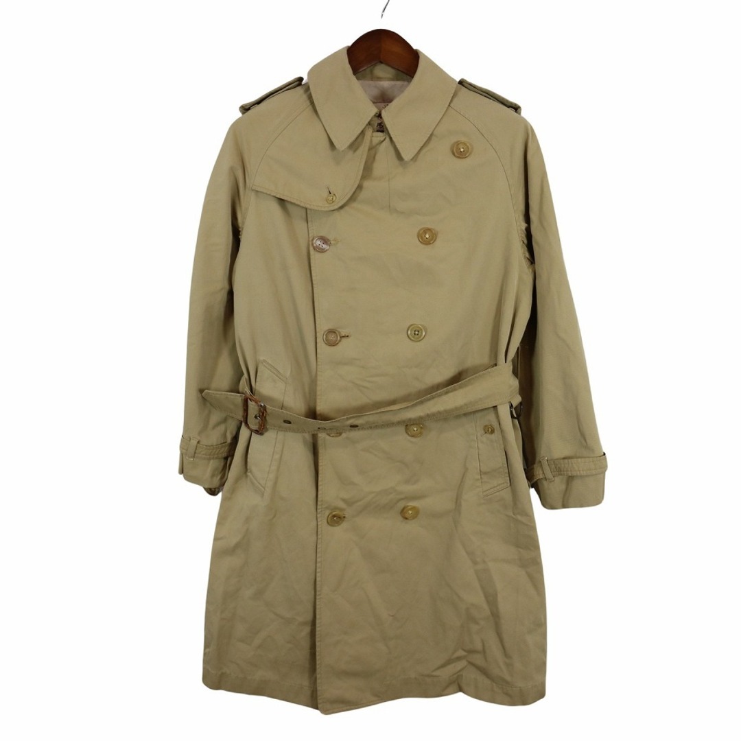 70年代 イングランド製 FOUR CLIMES トレンチ コート BARACUTA バラクータ ベージュ (レディース M相当) 中古 古着 O4185 メンズのジャケット/アウター(トレンチコート)の商品写真