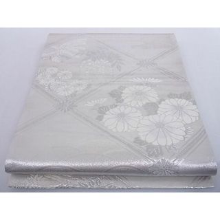 平和屋-こころ店■六通柄袋帯　唐織　鳳凰花菱文　銀糸　正絹　逸品　A-az5627(帯)