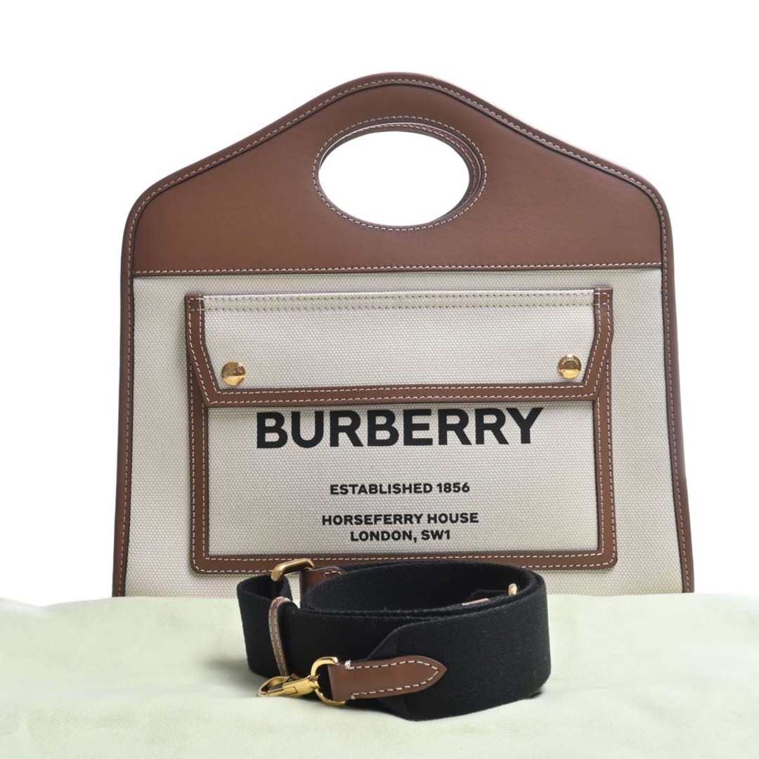 BURBERRY - 【中古】BURBERRY バーバリー コットン レザー ロゴ