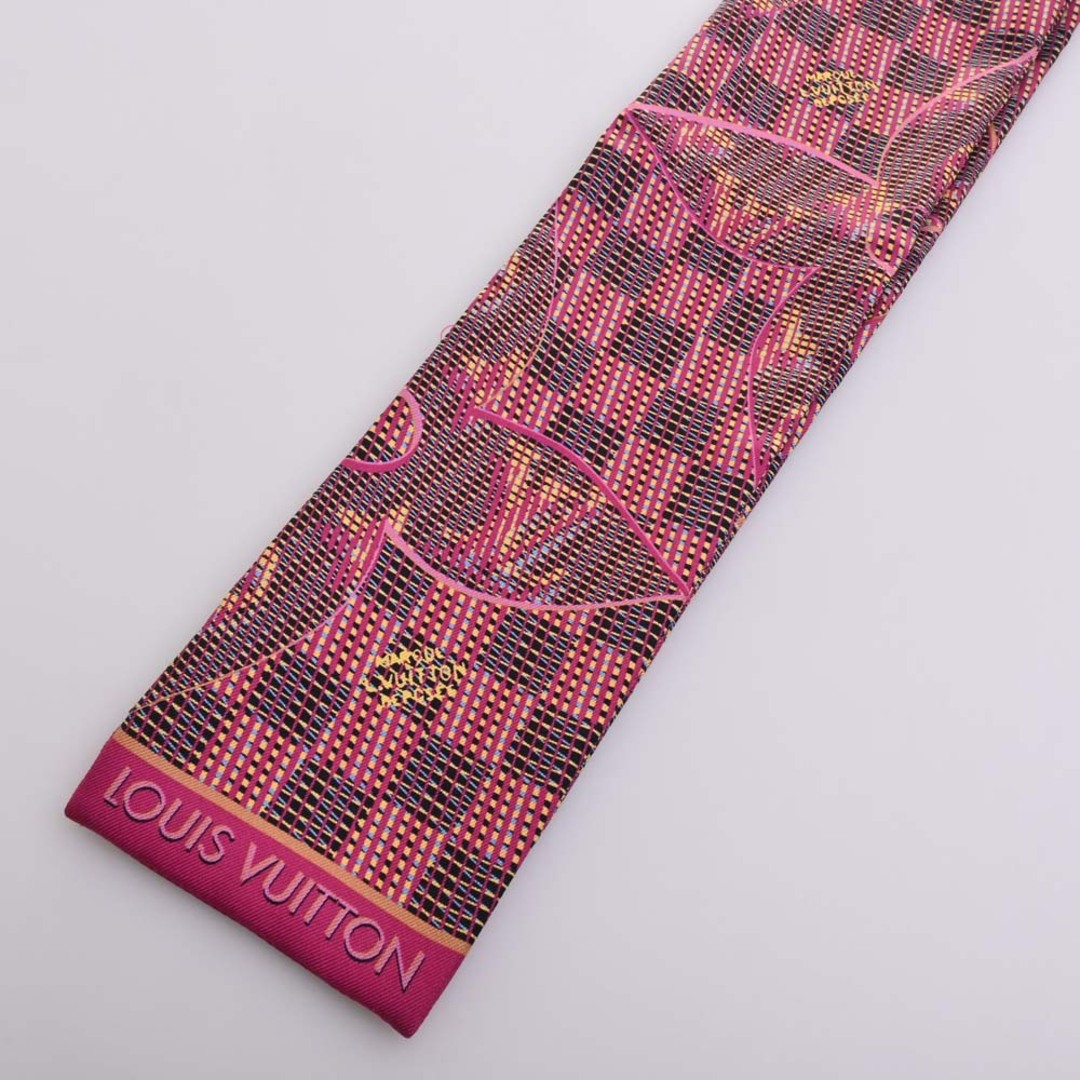 【中古】LOUIS VUITTON ルイヴィトン シルク バンドー モノグラム LVポップ スカーフ MP2499 ピンク/マルチカラー by