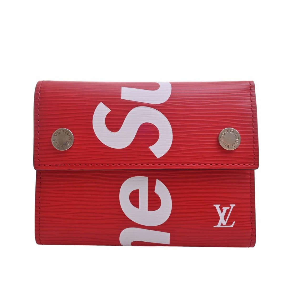 LOUIS VUITTON ルイヴィトン Supremeコラボ エピ チェーン 三つ折り コンパクト財布 M67755 レッド by