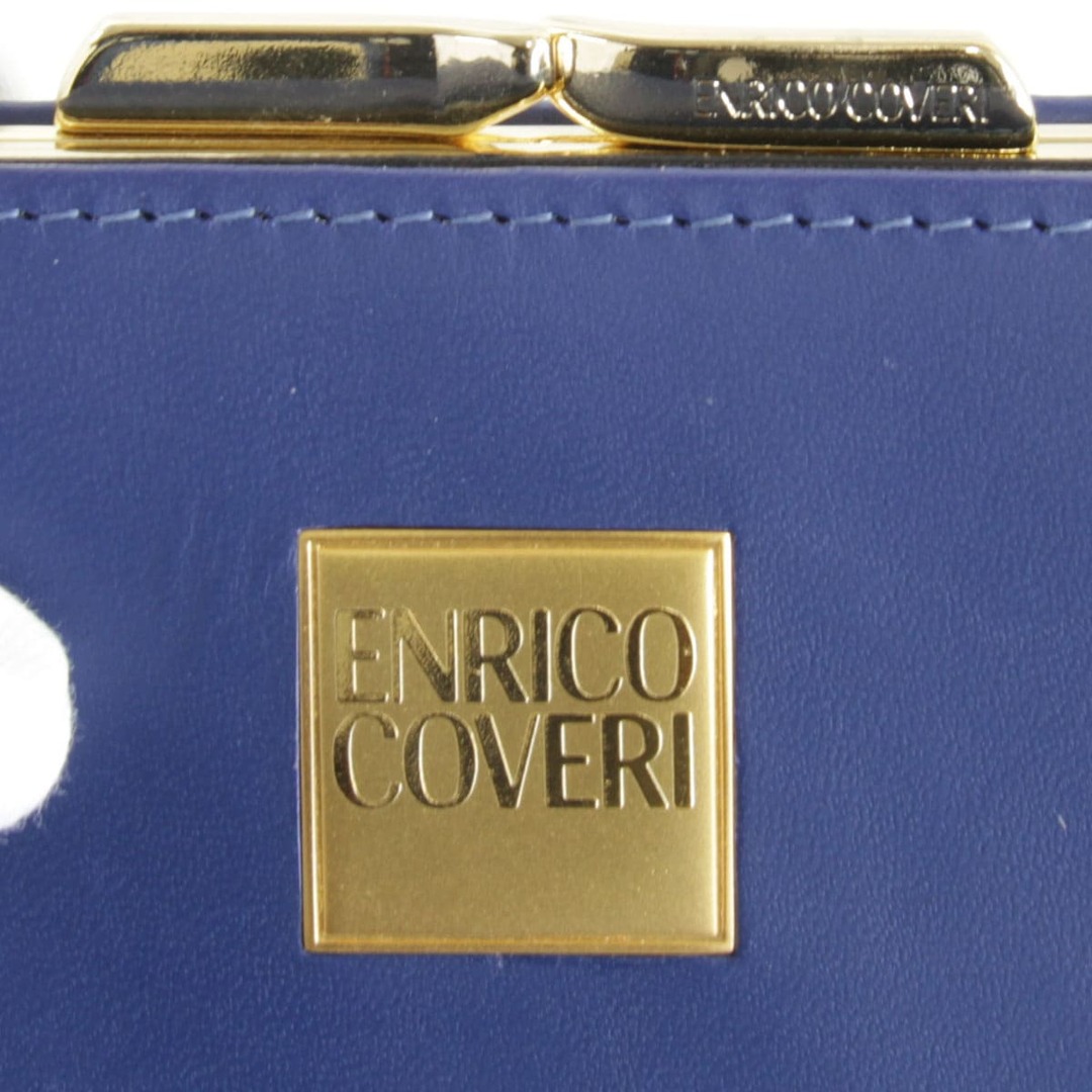 ENRICO COVERI(エンリココベリ)の良品『USED』 Enrico Coveri エンリコ・コベリ 二つ折り財布 レザー ブルー×ゴールド【中古】 レディースのファッション小物(財布)の商品写真