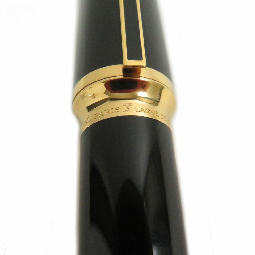 極美品□S.T.Dupont/エステーデュポン モンパルナス ラッカー ペン先18ct Mニブ 万年筆 ブラック×ゴールド フランス製 メンズ/レディース 5