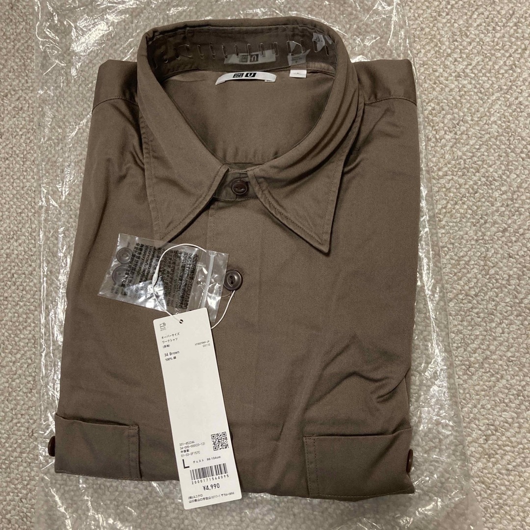 新品 UNIQLO U オーバーサイズワークシャツ 長袖 新品 UNIQLO U オーバーサイズワークシャツ 長袖