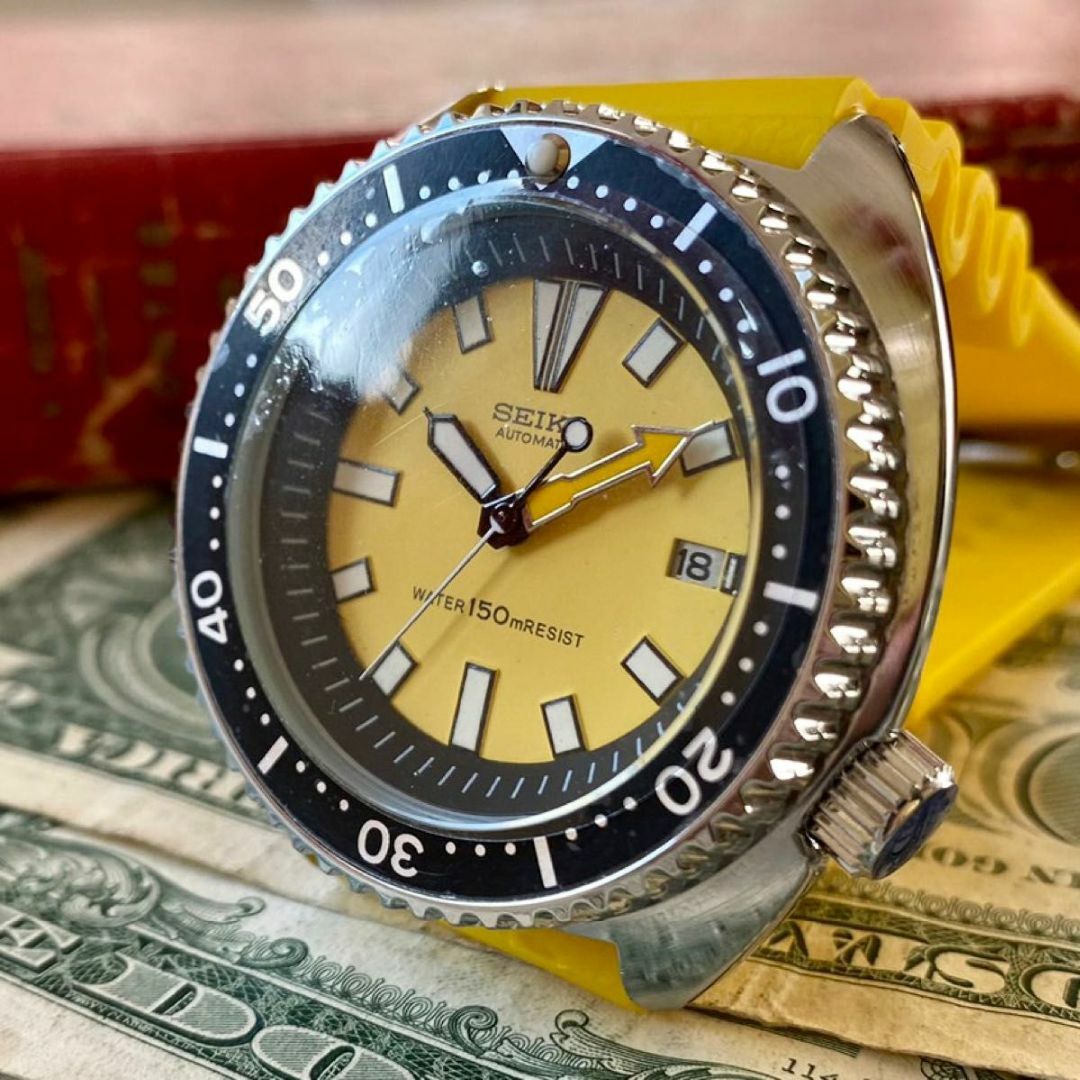 SEIKO(セイコー)の【存在感】セイコー メンズ腕時計 イエロー ダイバー 自動巻き ヴィンテージ メンズの時計(腕時計(アナログ))の商品写真