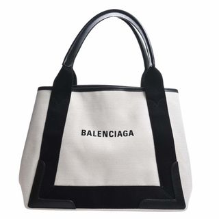 BALENCIAGA バレンシアガ ネイビーカバスS ブラック 黒 シルバー金具 キャンバス ハンドバッグ トートバッグ レディース 男女兼用 403983