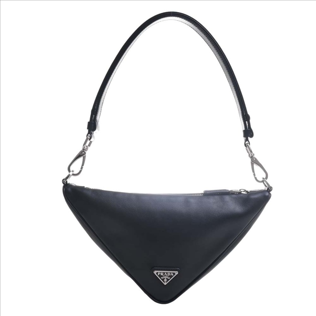 PRADA プラダ レザー トライアングル ミニバッグ 2WAY ハンドバッグ 1BC543 ブラック by