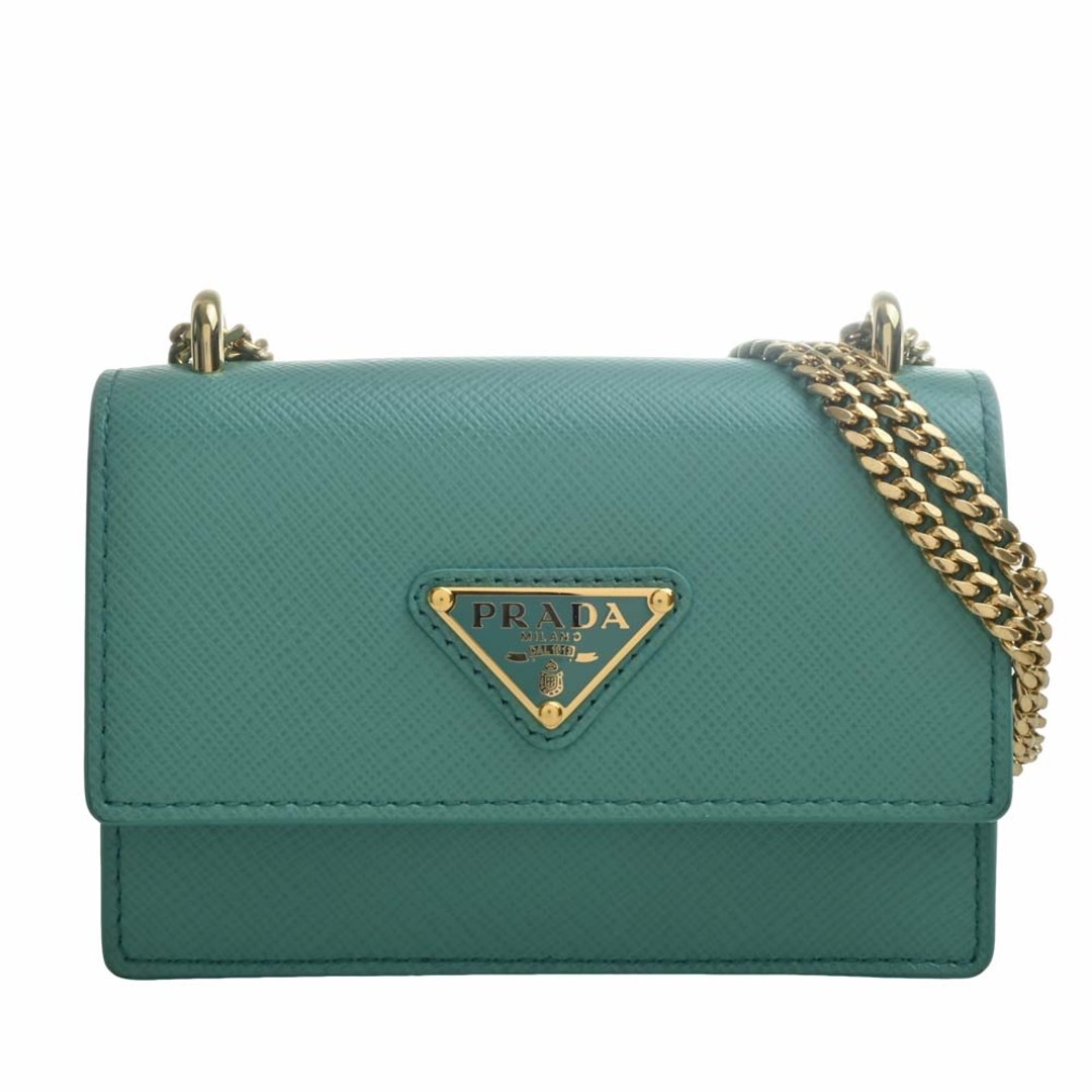 PRADA - 【中古】PRADA プラダ SAFFIANO TRIANG チェーン ショルダー