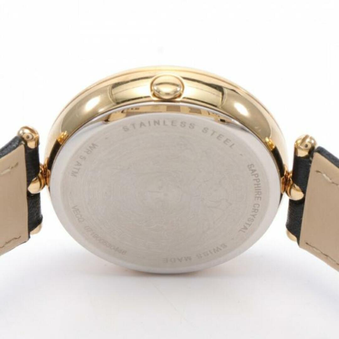 VERSACE(ヴェルサーチ)のパラッツォ エンパイア レディース 腕時計 クオーツ GP レザー ゴールド ブラック ブラック文字盤 レディースのファッション小物(腕時計)の商品写真