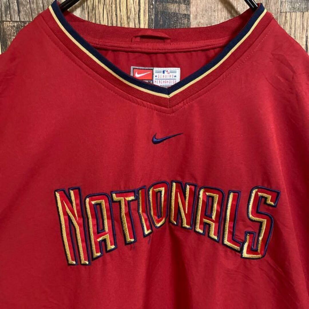 NIKE(ナイキ)のナイキ MLB ワシントン ナショナルズ ベースボール ナイロン ゲームシャツ メンズのジャケット/アウター(ナイロンジャケット)の商品写真