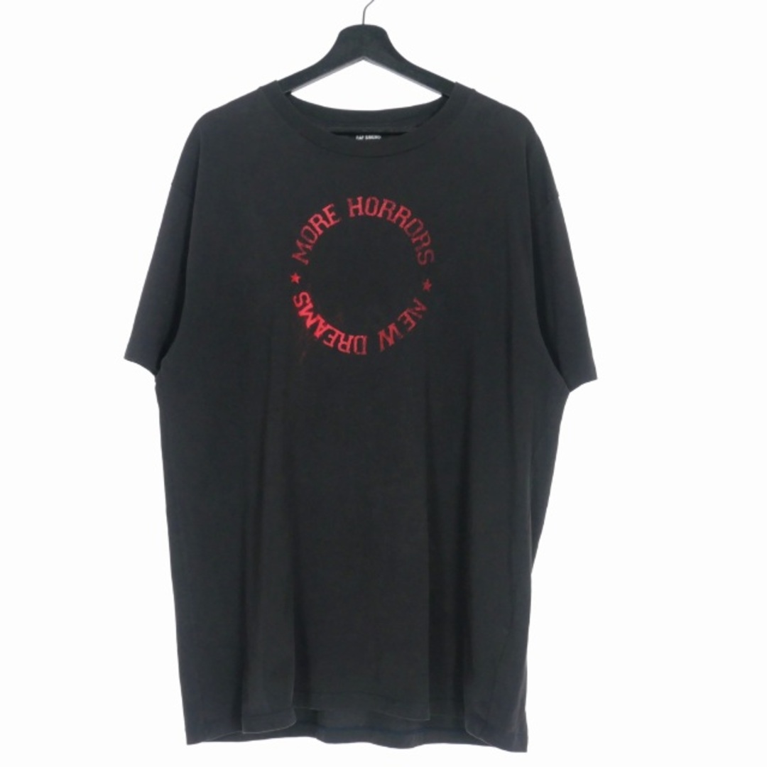 ラフシモンズ 17AW プリント Tシャツ カットソー 半袖 M ブラック 黒