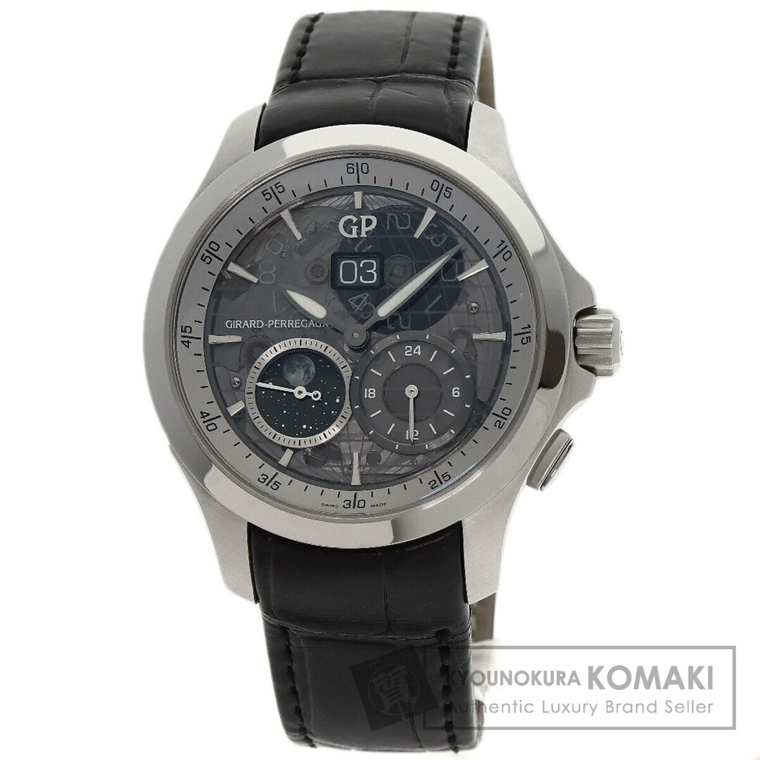 GIRARD-PERREGAUX(ジラールペルゴ)のGIRARD-PERREGAUX 49655-11-231-BB6A トラベラームーンフェイズ&GMT 腕時計 SS 革 メンズ メンズの時計(腕時計(アナログ))の商品写真