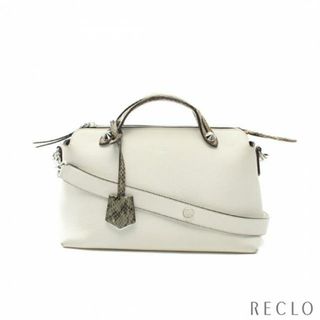 フェンディ(FENDI)のBY THE WAY MEDIUM バイザウェイ ミディアム ハンドバッグ レザー パイソン ホワイト ベージュ 2WAY(ハンドバッグ)