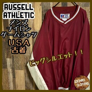 ラッセルアスレティック　ハーフジップナイロンジャケット　USA BASEBALL
