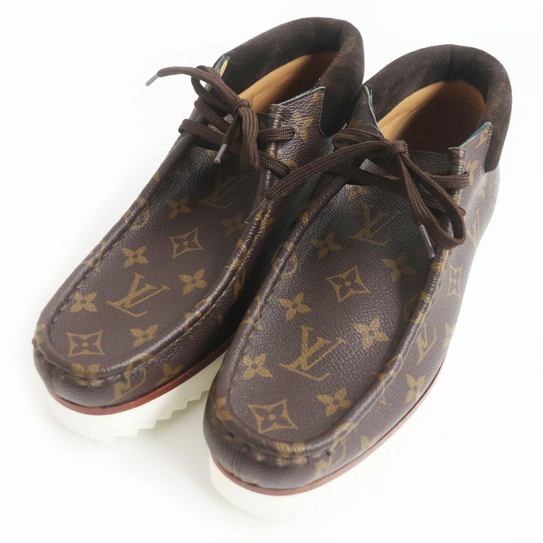 未使用品□2020年製 LOUIS VUITTON×NIGO ルイヴィトン ニゴー 1A81E8 モノグラム レースアップ アンクルブーツ ブラウン 6 1/2 イタリア製