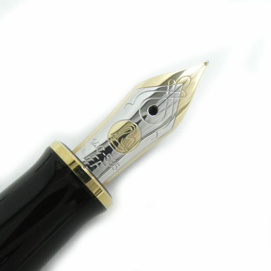 M400　万年筆　EFニブ　ペン/マーカー　スーベレーン　美品△Pelikan　吸入式　オススメ◎　ブルーストライプ×ブラック×ゴールド　ドイツ製　ペリカン　ペン先14K