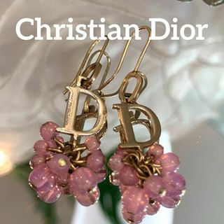 Dior クリスチャンディオール　ピアス　両耳　星　ピンク　丸型　シルバー色