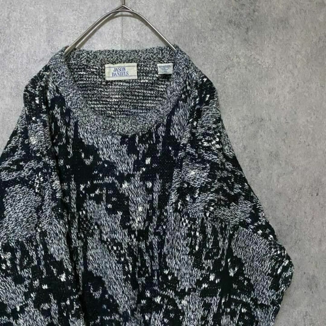 90s vintage 総柄ニット セーター メンズ XL 個性派 Y3