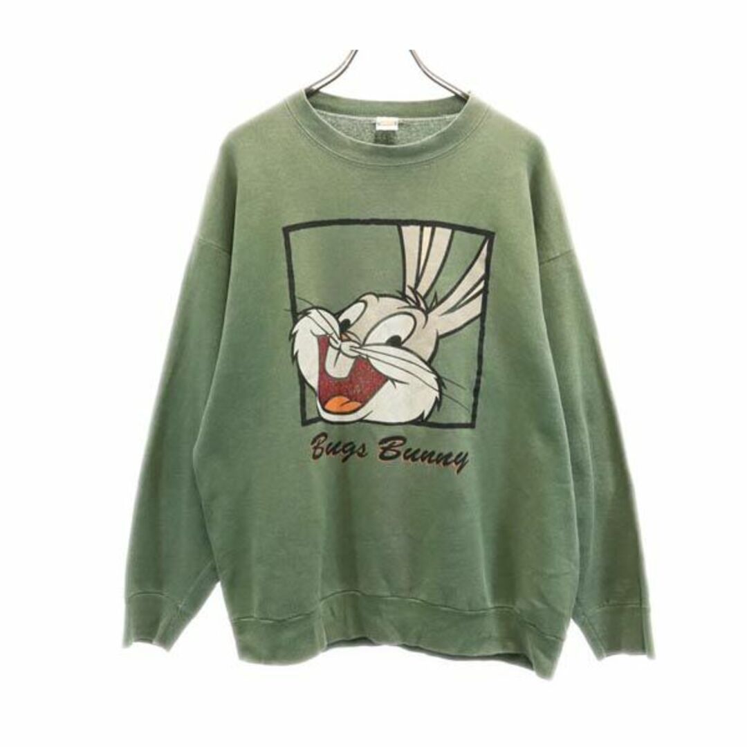 ルーニーテューンズ USA製 バッグスバニープリント スウェット L グリーン系 LOONEY TUNES トレーナー メンズ 【中古】  【231002】 | フリマアプリ ラクマ