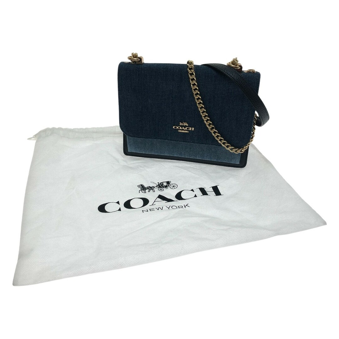 □□COACH コーチ ショルダーバッグ レザー×デニム C2831