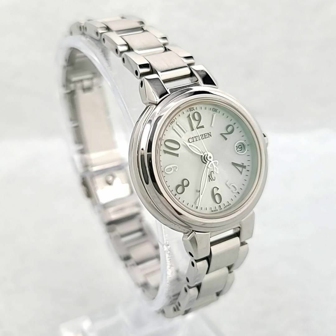 □【美品稼働品】CITIZEN クロスシー デイト ラウンド ラメ文字盤