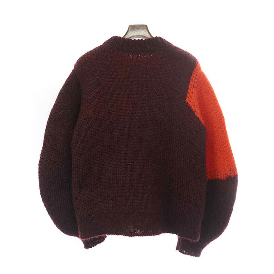 JIL SANDER ジルサンダー 21AW Ellsworth Kelly Intarsia Mohair Knit Sweater  バイカラーニットセーター オレンジ×ボルドー 46