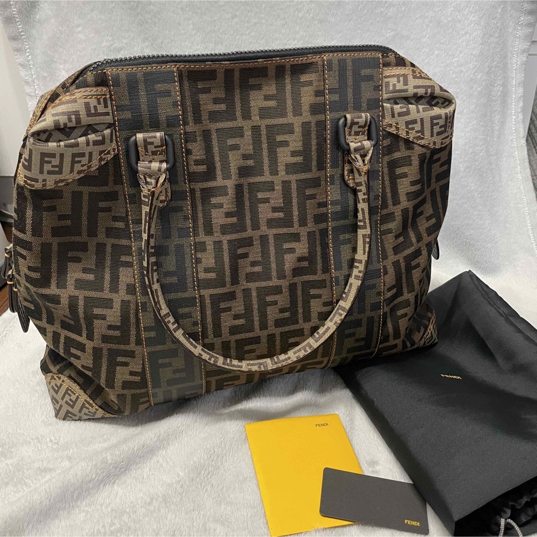 FENDI - FENDI ズッカ柄 キャンバス ハンドバッグ FF柄 8BL096の通販 ...