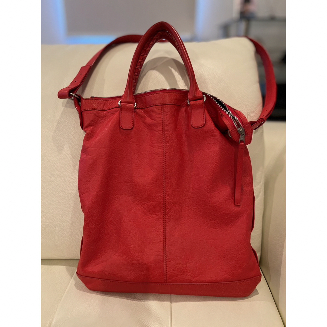 最終値下⭐️BALENCIAGA ショルダーバッグ 2way メンズ レザー赤