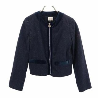 アルマーニ(Armani)のアルマーニ ジュニア ノーカラー ジャケット 10A 142cm ネイビー系 ARMANI JUNIOR キッズ 【中古】  【231002】(ジャケット/上着)