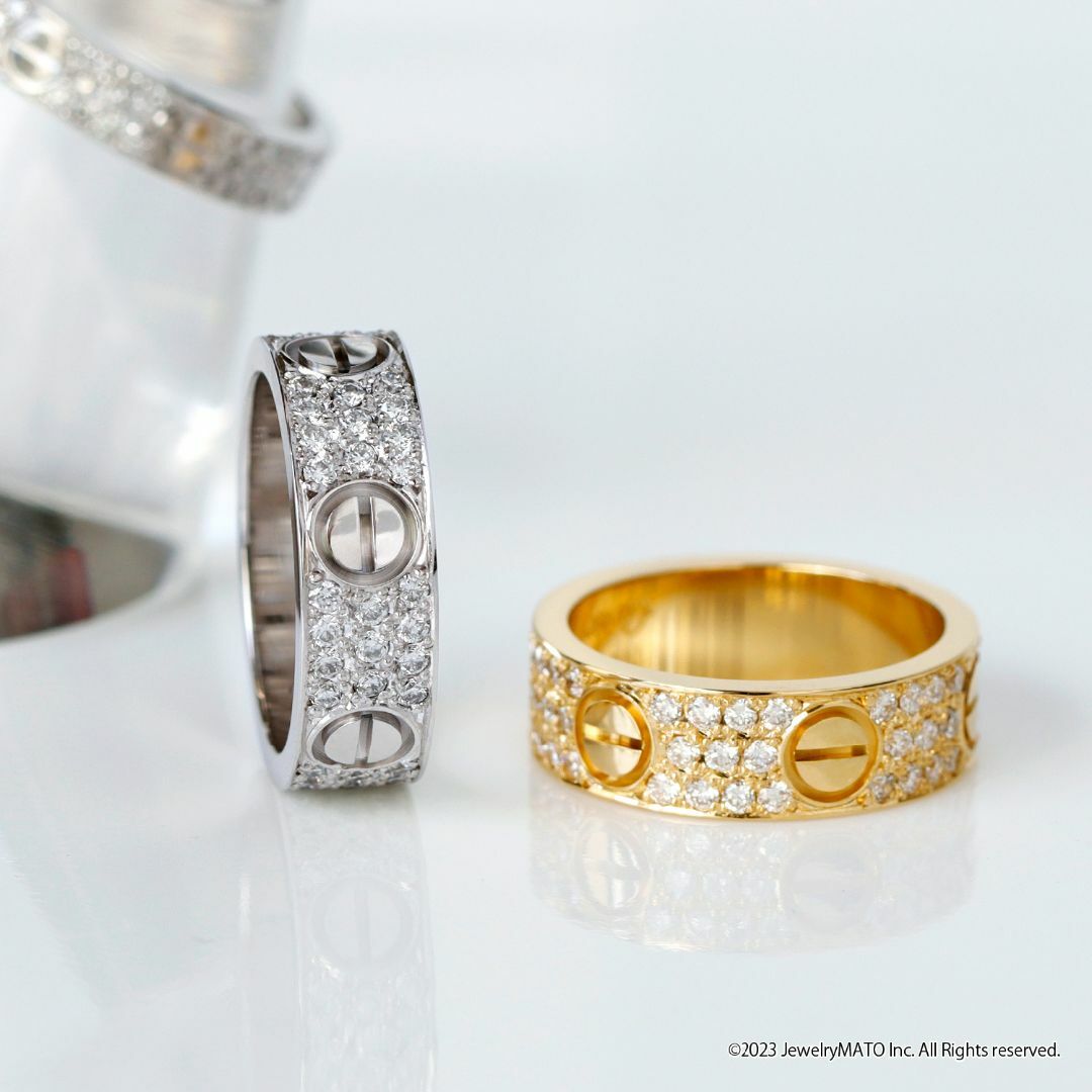 Cartier(カルティエ)の【鑑別書付き】カルティエ ラブリング K18 ホワイトゴールド #48 ダイヤ レディースのアクセサリー(リング(指輪))の商品写真