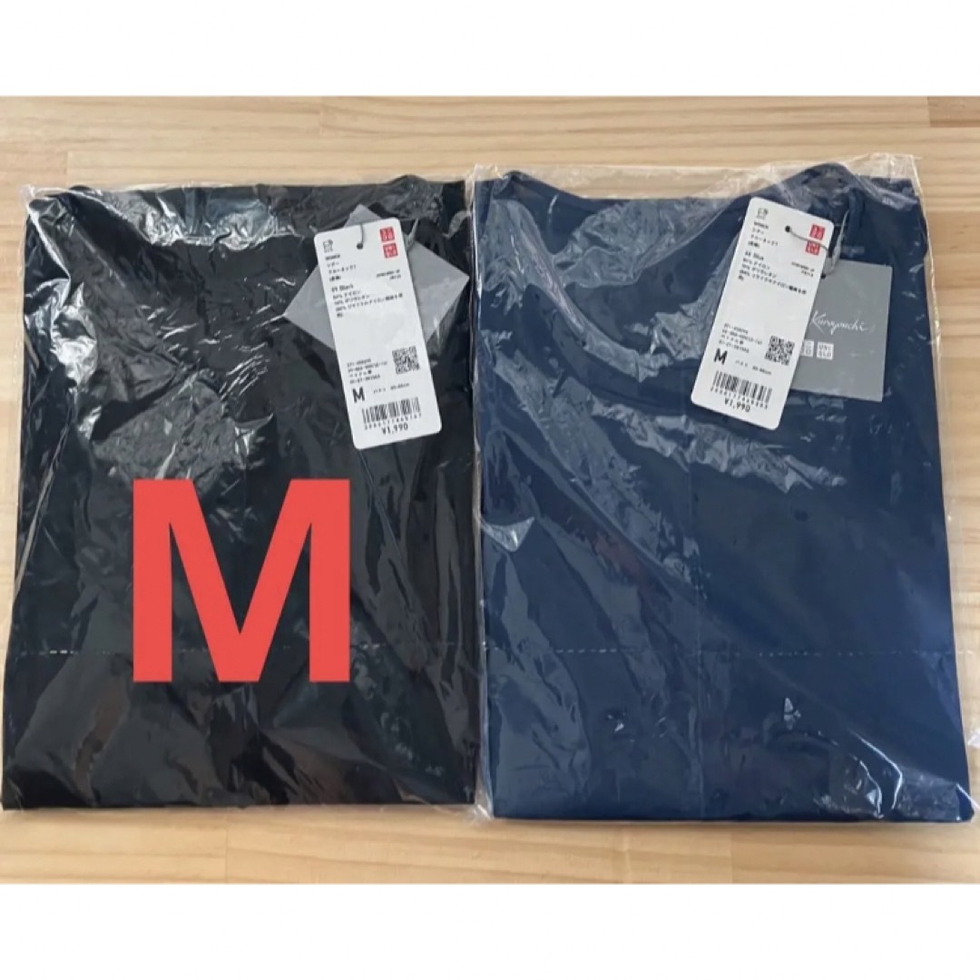 UNIQLO(ユニクロ)の【2枚セット】新品　ユニクロ　マメ　コラボ　シアークルーネックT（長袖）Mサイズ レディースのトップス(Tシャツ(長袖/七分))の商品写真