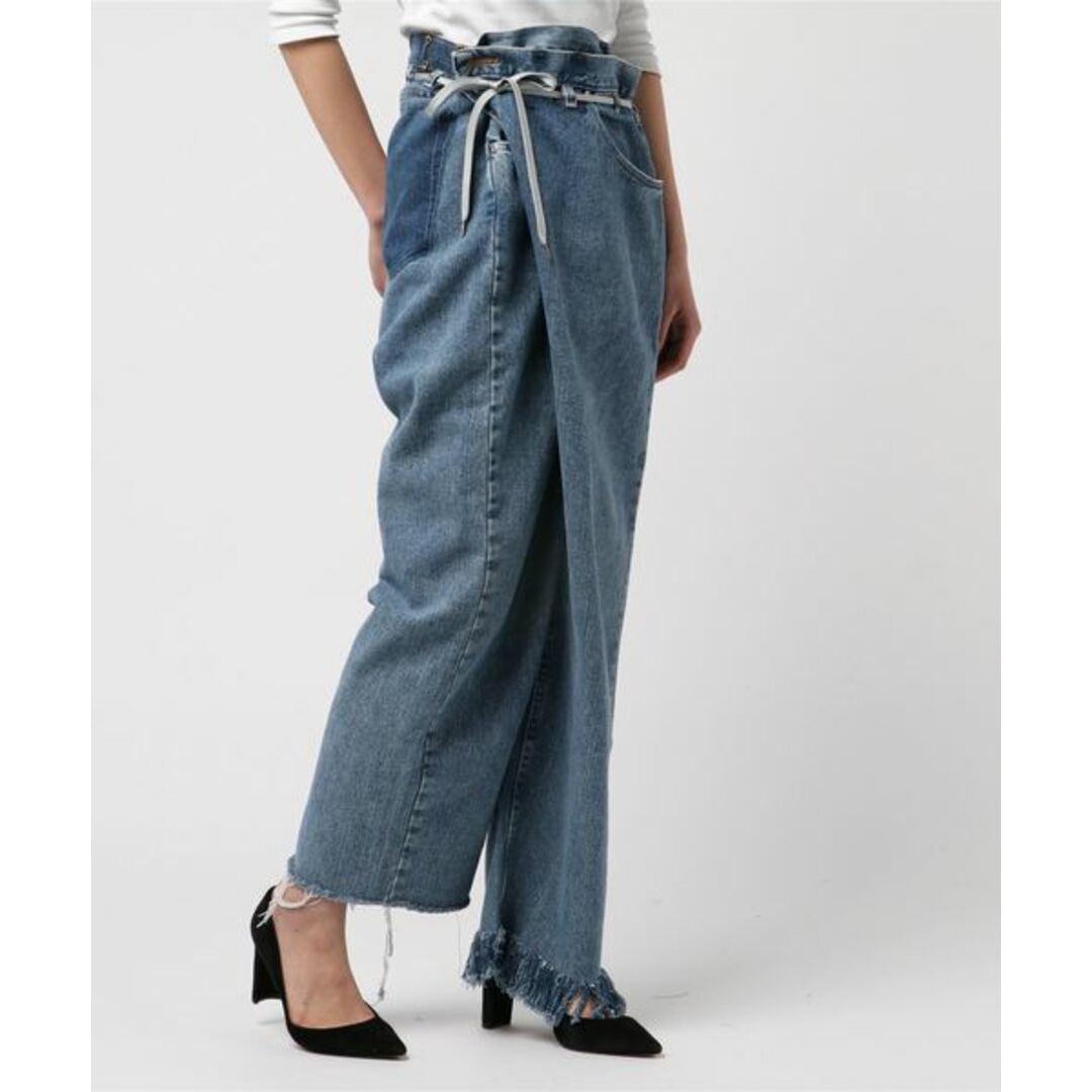 MAISON EUREKA メゾンエウレカ 日本製 VINTAGE REWORK BIGGY PANTS ヴィンテージリワークバギーパンツ 017-BLU-S S Indigo ラップ デニム ベルト ボトムス【MAISON EUREKA】