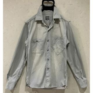 モモタロウジーンズ(MOMOTARO JEANS)の＊桃太郎ジーンズ ガチャポケ ヒッコリー ストライプ デニムシャツ 38(シャツ)