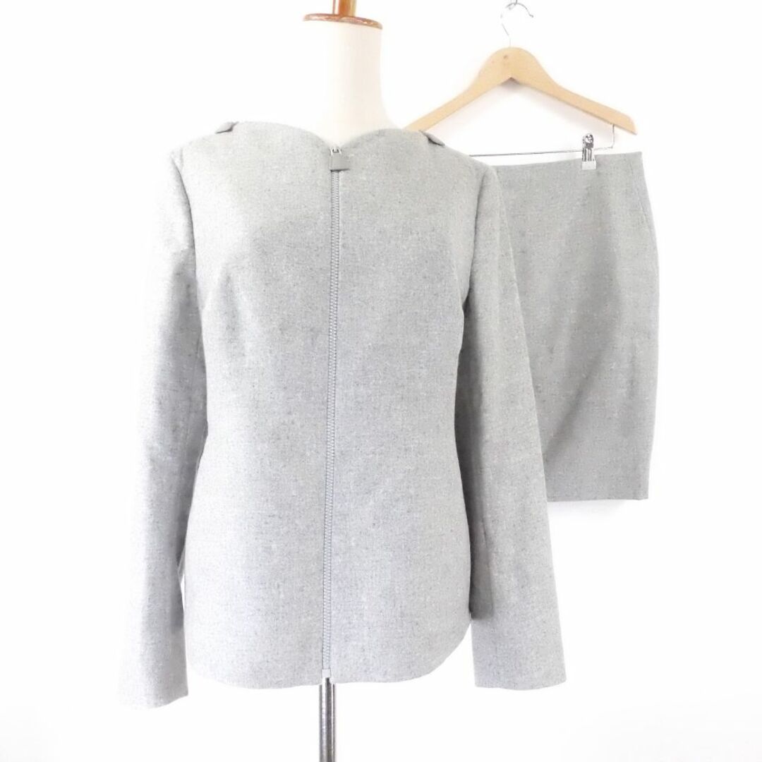 美品 AKRIS アクリス セットアップ 1点 F42 (LL) カシミヤ 他 ジャケット スカート ノーカラー レディース AM4776A29 | フリマアプリ ラクマ
