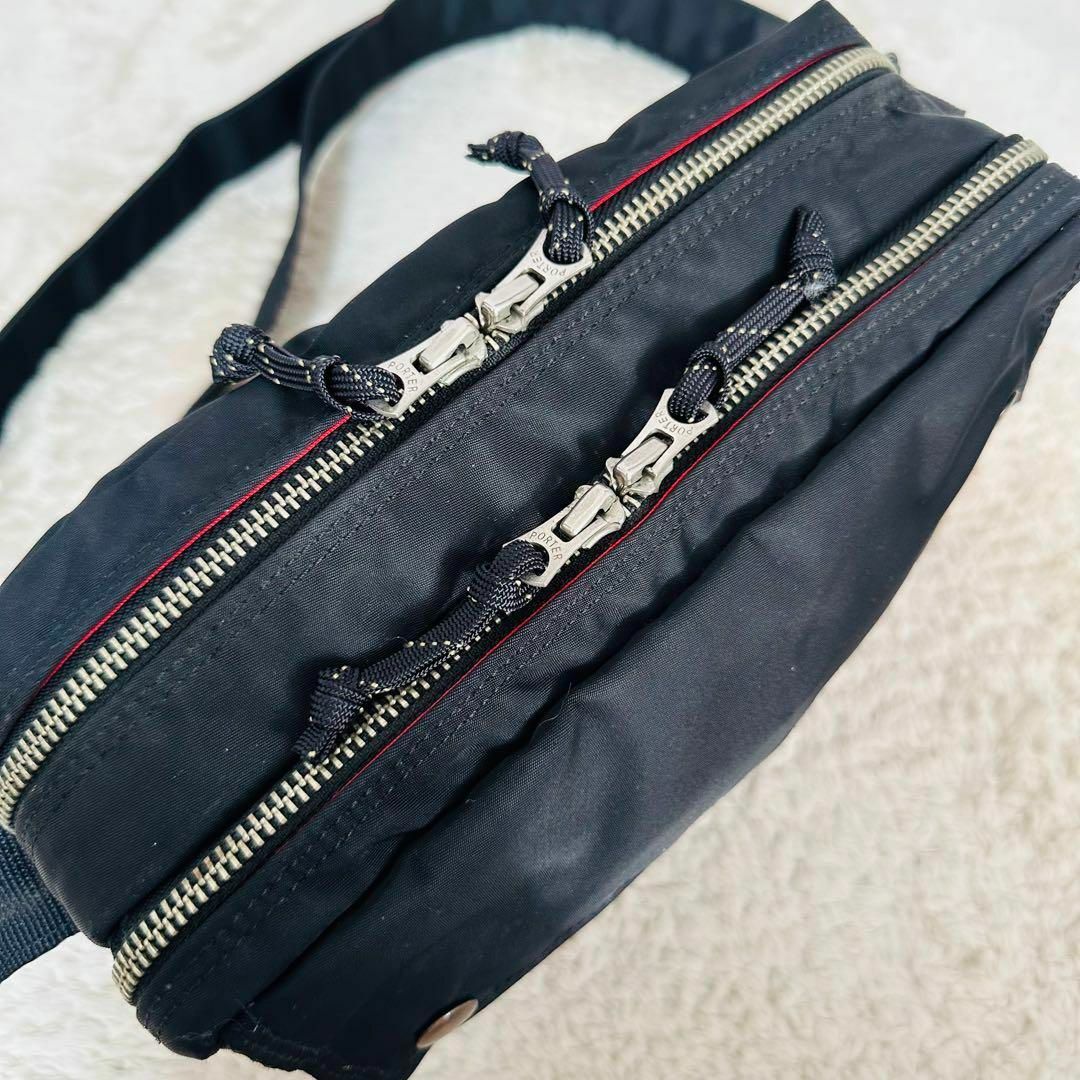 希少☆PORTER×L-fine スクエアショルダーバッグ カメラバッグ 黒×赤