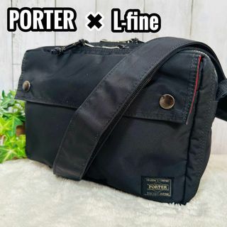 希少☆PORTER×L-fine スクエアショルダーバッグ カメラバッグ 黒×赤-