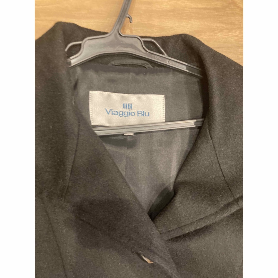 VIAGGIO BLU(ビアッジョブルー)のビアッジョブルー 黒 コート Mサイズ ブラック　ロングコート レディースのジャケット/アウター(ロングコート)の商品写真