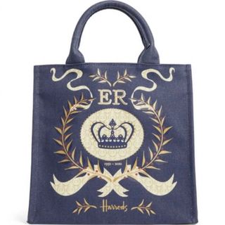 ハロッズ(Harrods)のハロッズ　エリザベス女王　コメモレイティブ　トートバッグ ネイビー(トートバッグ)