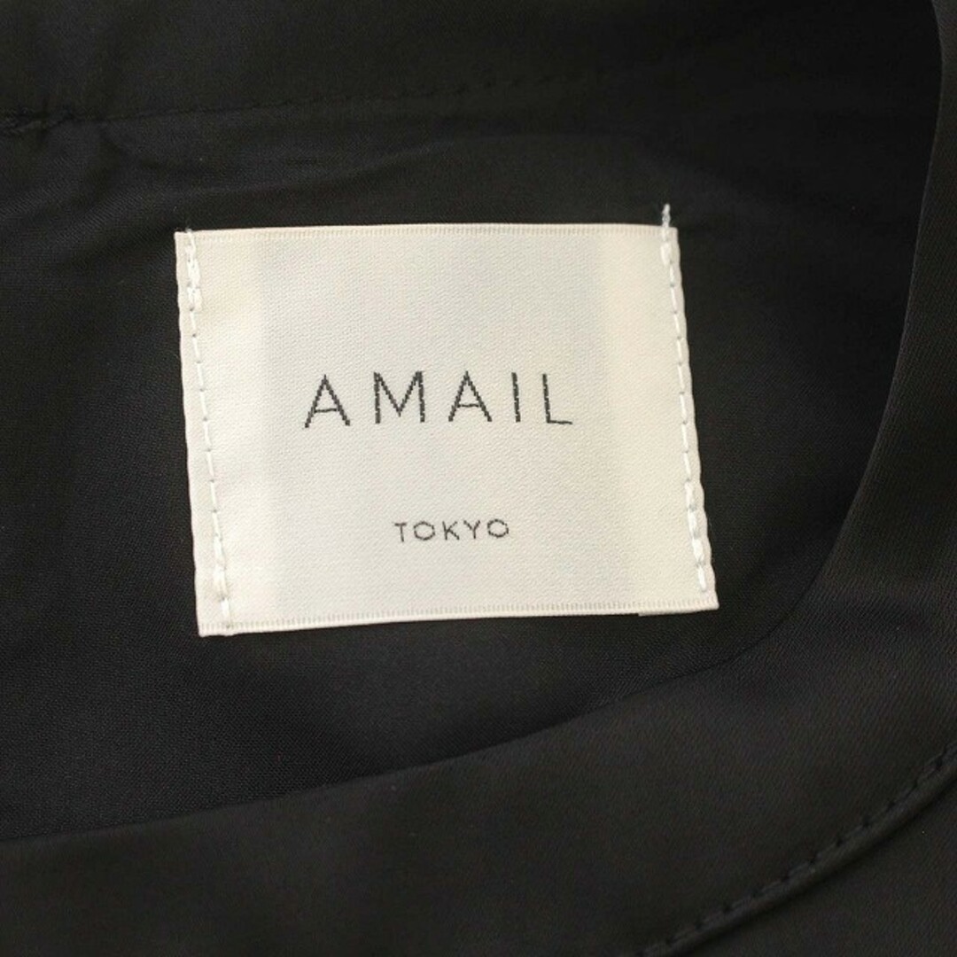 other(アザー)のアマイル AMAIL ワンピース ロング シースルー パフスリーブ F 黒 レディースのワンピース(ロングワンピース/マキシワンピース)の商品写真