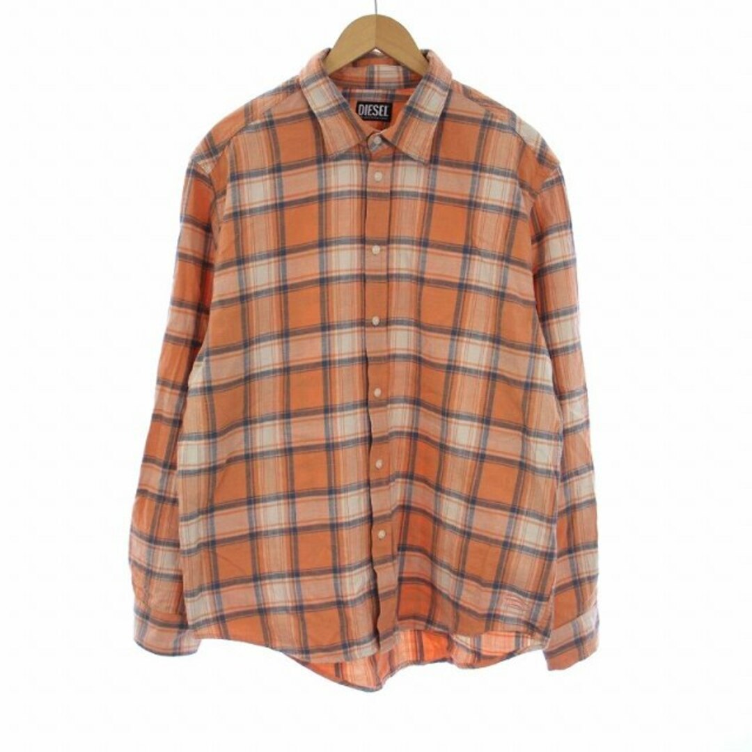 DIESEL DIESEL S UMBE CHECK N チェックシャツ 長袖 オレンジの