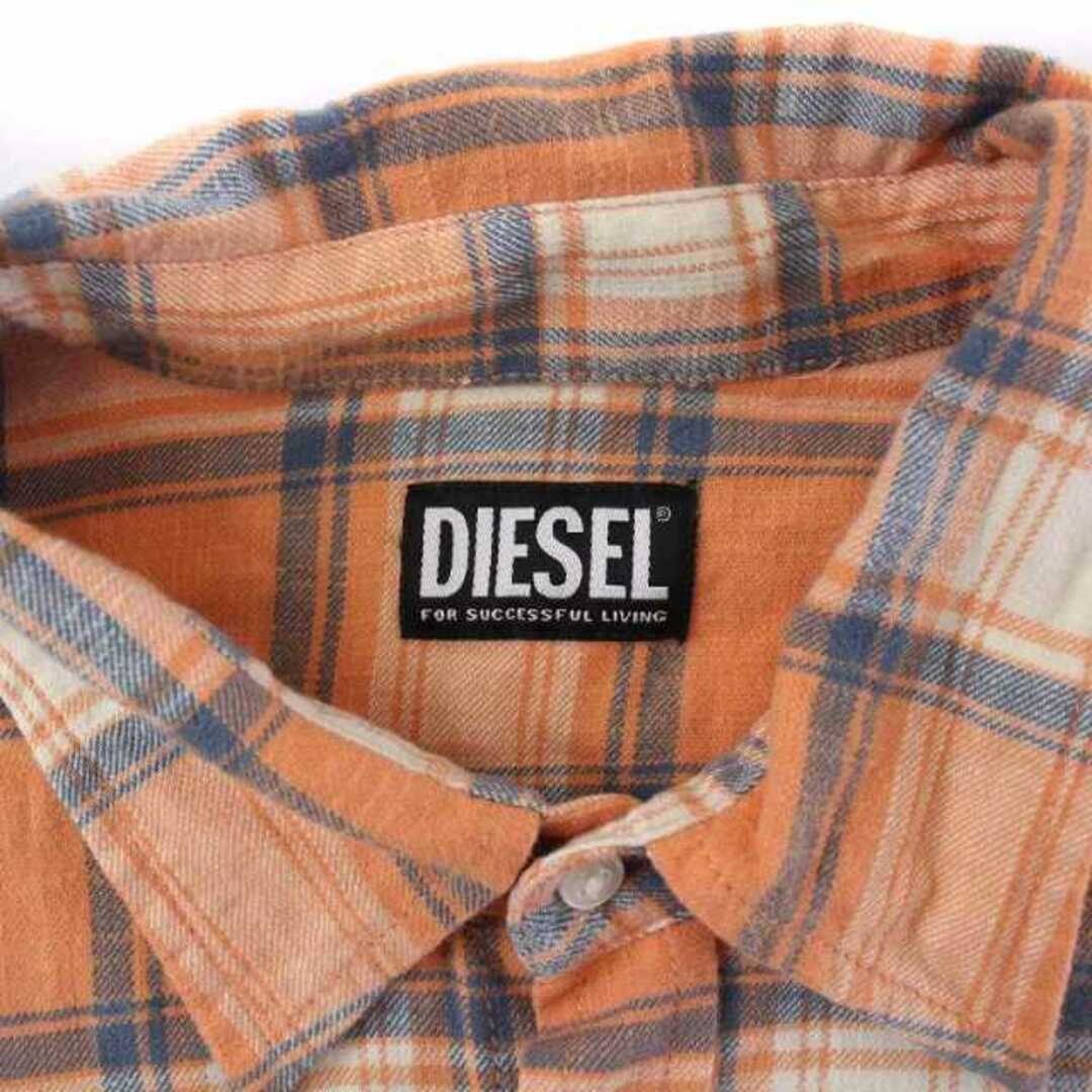 DIESEL DIESEL S UMBE CHECK N チェックシャツ 長袖 オレンジの