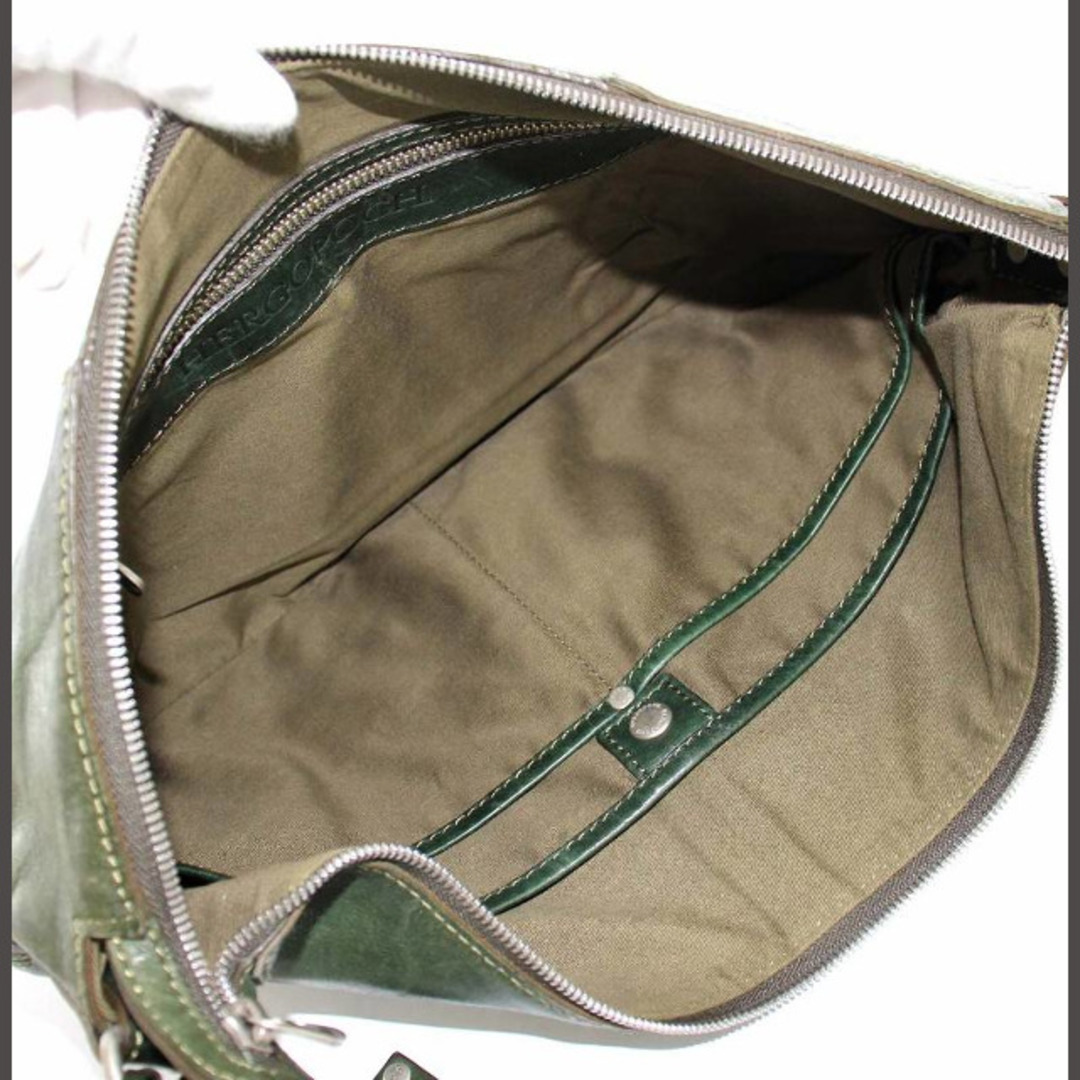 HERGOPOCH(エルゴポック)のHERGOPOCH ショルダーバッグ クロスボディバッグ レザー 緑 グリーン メンズのバッグ(ショルダーバッグ)の商品写真